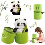 Silly Panda Cute Panda Plush Toy in Bamboo - Kawaii Panda Teddy Bear - Soft Stuffed Animal Toy - Birthday Gift - Bunny (Green) - Adorable Panda Decor - Cuddly Panda for Kids - Collectible Panda - Eco-Friendly Materials