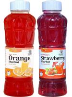 Natraj The Right Choice Orange Sharbat and Strawberry Sharbat Syrup - (750 X 2= 1500ml) (Pack of 2)