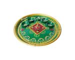 GoldGiftIdeas 12 Inch Hand Painted Vighnaraja Ganesh Pooja Thali Set for Gift, Pooja Aarti Thali Set for Home, Diwali Return Gift, Pooja Thali Decorative, Wedding Gift