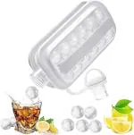 Madric Ice Ball Maker, Portable Ice Maker Bottle Makes 17 Ice Cubes, Ice Cube Molds Bottle Creative Ice Hockey Bubble Ice Maker Kettle For Whiskey/Hockey/Juice/Coffee (White) (Pack Of-1)