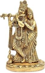 AARGKRAFT Brass Radha Krishna Murti Idol Statue Sculpture Multi Colour Height - 9