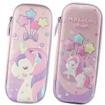 SAMVARDHAN Unicorn Pencil Case for Kids 3D EVA Hardtop Embossed Stationery Pouch Cosmetic Zip Organizer for Girls School Supplies Return Gift Combo Pack of 1 Random Sent