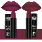 PERPAA Creamy Matte Lipstick Combo Set Of 2 Bright Long Stay Intense Color 3.5gm Each|Cherry Red,Cherry Maroon