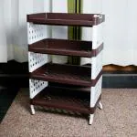 ADA Premium 4-Tier Multipurpose Storage Shelf, Storage Rack with Wheels, Storage Organizer Cart for Kitchen, Pantry Closet, Bedroom, Bathroom, Laundry- Brown (50 x 30 x 75cm)