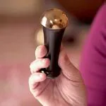 WITSOUL kansa wand face and Foot Massager With Wooden Handle For Detoxification And Deep Relaxation (Size 3.5cm)