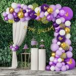 SpecialYou.in Purple , White & Gold butterfly theme happy birthday DIY kit with White tulle net cloth for decoration- 83 pcs with Gold Cursive HBD banner, birthday decorations for girls