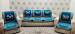 MHF TRADITIONAL SOFA COVER AND CHAIR COVER SET OF 6(3+ 1+ 1) , FOR 5 SEATER, AQUA