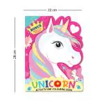 Unicorn Activity and Colouring Book- Die Cut Animal Shaped Book : Children Book Pages 48 Board Book Interactive & Activity Book by Dreamland Publications