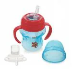 BeeBaby 2 In 1 Spout & Straw Sippy Cup with Detachable Handle, Leak Proof, BPA FREE, Easy Grip - 150 ML / 5 Oz. (Blue) 9M+