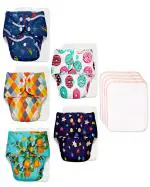 BASIC Reusable Cloth Diaper for babies 0-3Y | Freesize, Washable baby Diapers (with dry feel pad/insert)