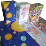 eVincE Pack of 12 Gift Wrapping Paper for Kids birthday Gifts birthday party décor & return gift wrappers fun facts on gift papers, 70 x 50 cms (Solar - World Map - Flags)