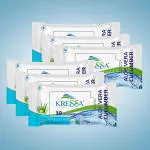 Kressa Aloevera Cucumber Refreshing Wet Wipes | Face Cleansing Wipes Pack of 6 -60 Wipes