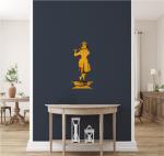 Rawpockets Golden Lord Krishna With Flute Silhouette