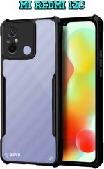 XOVO Back Cover for mi 12C, Redmi 12C (Transparent, Dual Protection, Pack of 1)