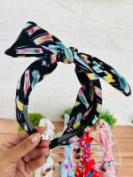 Radhya Accessories Korean Handmade Soft Padded Stretchable Adjustable Knot Hairband for Girls Hairband for Women Fancy Party Wedding Rabbit Hairband Headband Hair Accessories For Women & Girls (1 pc)