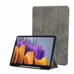 ProElite PU Smart Flip case Cover for Samsung Galaxy Tab S8 Plus/S7 Plus/S7 FE 12.4 Inch SM-X800/X806/T970/T975/T976/T735 with S Pen Holder , Grey