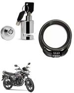 QiisX Heavy Duty Disc Brake Lock Anti Theft Security Lock with Helmet Lock Premium Black Heavy Number Lock for Honda CB Shine