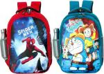 Bayo Spiderman Doraemon 2 pc combo Pre-School 47cm For 1st std-5th std school Bag 35 L Laptop Backpack |Red, Blue