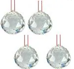 APNA KANHA Crystal Clear Hanging Ball/ Sun Catcher /Rainbow /FengShui Ball Decorative Showpiece (Pack Of 4)