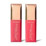 Pink Line Matte Pigment Velvety Nude Long Wear Lipsticks Make Up Set (Attitude, Hangover) pack of 2