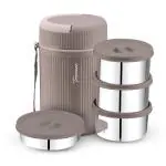 Trueware GRUB 4 Insulated Hot and Cold Lunch Box With 3 SS Container 300 ML Each & 1 SS Container 200ML