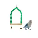 Taiyo Pluss Discovery Bird Toys Acrylic Beads Hanging Swing Toy With Bell For Small And Medium Birds