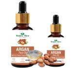 Nature Glow Herbal Argan Facial Oil - Organic & Hydrating Serum for Radiant Skin | Cold-Pressed, Natural- (15 + 30 ) ml