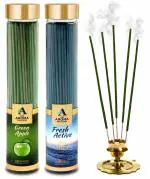 The Aroma Factory Green Apple & Fresh Active Agarbatti Incense Sticks (Charcoal Free) Bottle Pack of 2 x 100g