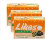 Likas Papaya Herbal Soap For Skin Lightening Pack Of 3(135gm) (3 x 45 g)
