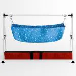 MY CRADLLE THE CRADLLE FOR GENIUS Baby Boy's and Girl's Portable Folding Swing Baby Cradle Ghodiyu Net, Square Steel, Stainless Steel (Cloth Colour May Vary) (Square)