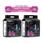 Cailin Care Extra Large, Soft & Comfortable Cotton Maxi Sanitary Pads (Total 80 Pads | XXL | 280mm)
