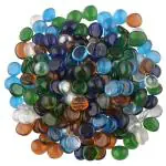 COLOUR STONE Decorative Glossy Finish Glass Stones for Indoor & Outdoor Decoration (Multi Colour, 2 Kg)