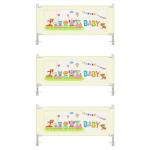SYGA Pack of 3 Bed Rail Guard, Portable Safety Guardrail for King/Queen Size Bed - 88cm Tall_(1.8m,2*(2m)_Cream)