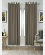 NEELA COTTON MILLS (P) LTD. BLACKOUT COLLECTION DOOR CURTAIN | SOLID PRINT | PACK OF 1 | BROWN| 7 FT, 270 GSM