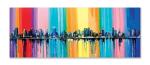 Tamatina Multicolor New York Abstract Modern Art Canvas Painting - 60X24 Inch