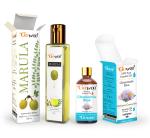 GO WOO Pack of 2 Chamomile Blue Essential Oil and Marula Carrier Oil-100% Natural Oil For hair