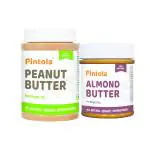 Pintola Combo Of All Natural Peanut Butter (Creamy) (1 kg) + Pintola All Natural Almond Butter (Creamy) (200g)