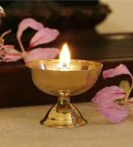 T-KA108 Akhand Jyoti Deep Brass table Diya (height 2.5) Brass Table Diya  (Height: 2.5 inch)
