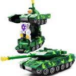 JAYSEN ENTERPRISE Deformation Combat Electronic Robot Car Tank Deformation Robot Toy with Light, Music and Bump Function Tank Robot Toys