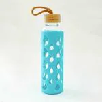 The Better Home Light Blue Borosilicate Glass Water Bottle With Sleeve