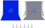 Windrop Solutions Blue, Grey Polyester Screen Background - 8X12 Ft. (Pack Of 2)