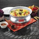 HAZEL Aluminium Hammered Finish Handi With Lid Biryani Rice Cooking Pot Gol Patiya Tope Patila Vessel, 29 cm, 6700 ML