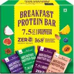 NourishVitals Assorted Breakfast Protein Bars, 100% Natural Plant Based Protein Snacks Bar with Whole Grains + Dried Fruits + Nuts & Seeds, No Added Sugar or Artificial Flavors, 275g