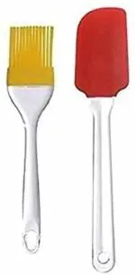 SEVOU Silicone Non-Stick Spatula and Brush, Pack of 2