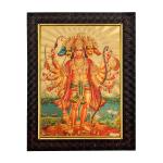 Hawai Gold Plated Panch Mukhi Hanuman Bajrang Bali Poster Wall Hanging Religious Photo Frame for Worship Use SFDI00547BLKFRM