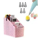 Urban Buy Multicolor Steel Nozzle Set And Compact Basket Kitchen Tool Set 7 pc