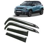 Kingsway Car Wind Deflectors Rain Guard Window Visor for Tata Punch 2021, 2022, 2023, 2024, 2025 Model, Car Chrome Lining Door Visor Heavy Online India, Car Sun Shades