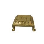 Kalarambh Bharat Haat Yellow Brass Bajath Handicraft Art 12.7 x 12.7 x 4.57 cm