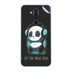 GADGETSWRAP Printed Vinyl Skin Sticker for Nokia 8.1 - panda-headphones