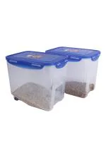 Lock & Lock Plastic Airtight Rice Storage Containers with Leak Proof Lid, 7 L, Set of 2 (HPL500)